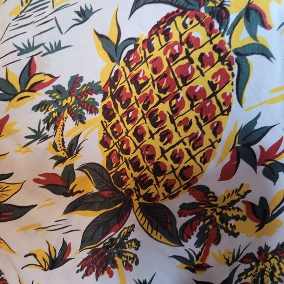 Vintage INC International Concepts Hawaiian Shirt Pineapple Rayon XL Flaws - Picture 11 of 14